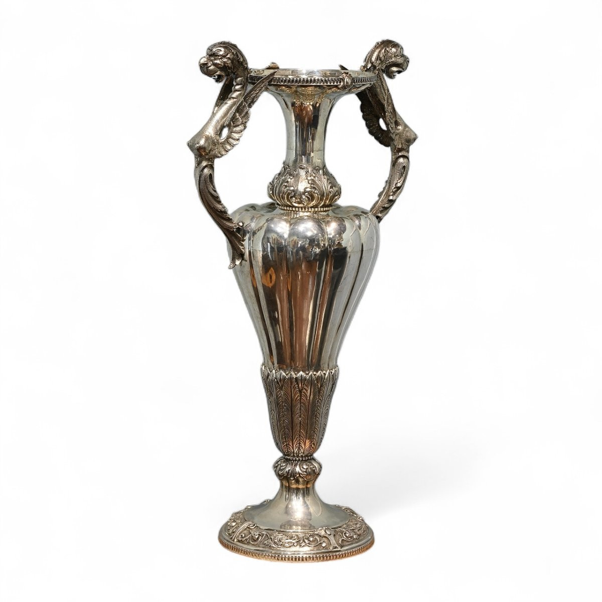 Vaso Neorinascimentale in Argento 800 - Italia Inizio XX Secolo-photo-3